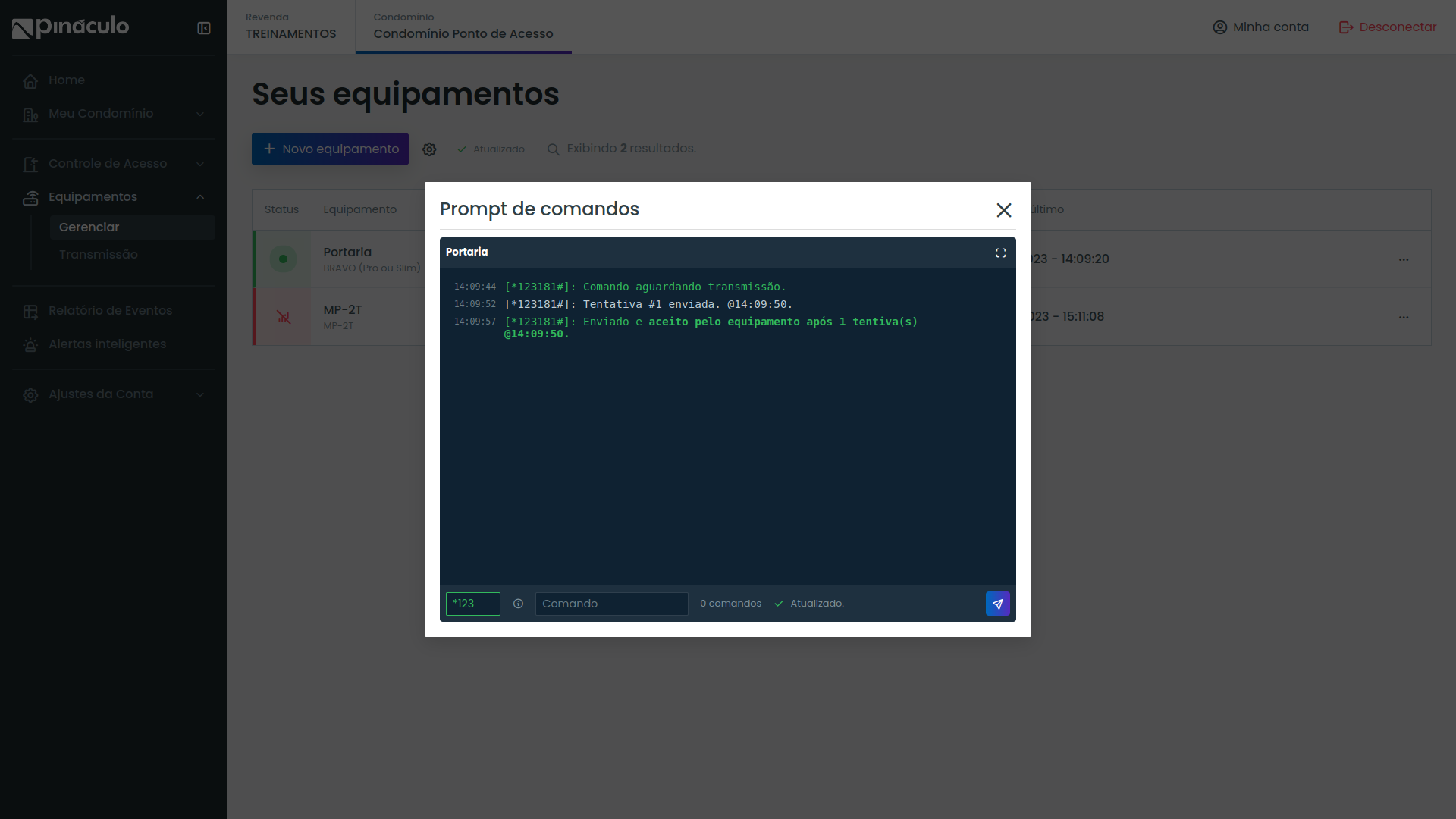 Imagem demonstrando terminal de comandos da plataforma Hiveum.